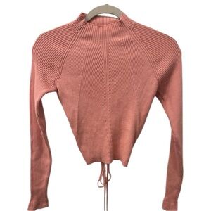 Guess Marie LS Open Back Sweater Small Pink Sweater S NWT